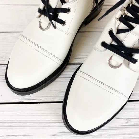 NEW All Saints Lira Hiker White Leather Boots 11 - Picture 3 of 16